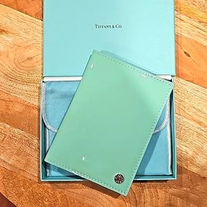 Tiffany & Co. Patent leather Tiffany blue passport cover.